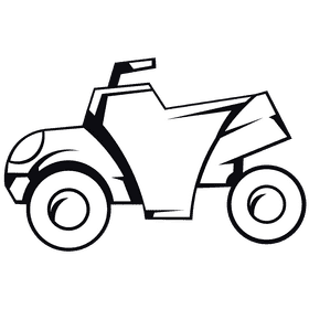 Atv blue profile black and white clipart