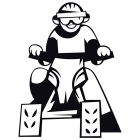 Atv driver black and white clipart