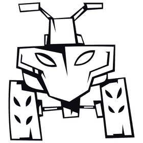 Atv front black and white clipart