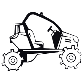 Atv green profile black and white clipart