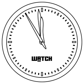 New Year eve countdown black and white clipart