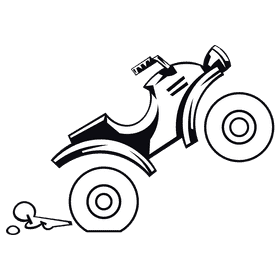 Atv grey black and white clipart