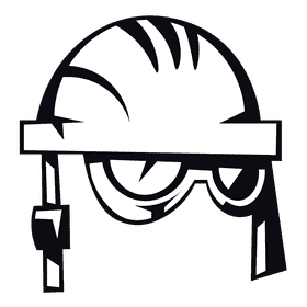 Atv helmet black and white clipart