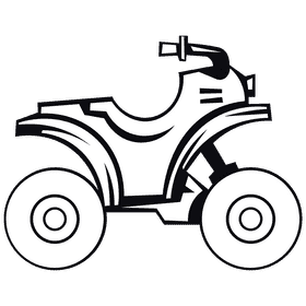 Atv orange black and white clipart