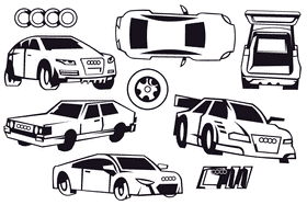 Audi black and white vector