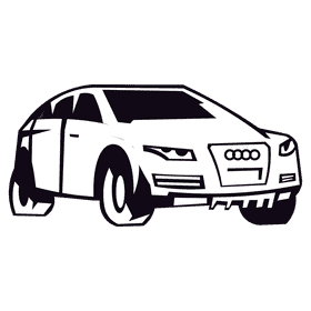Audi black and white clipart