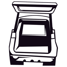 Audi trunk opened black and white clipart