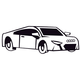 Audi pink black and white clipart