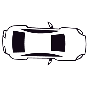 Audi top view black and white clipart