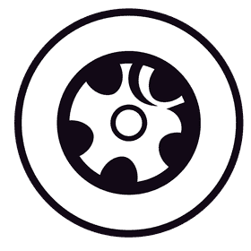 Audi wheel black and white clipart