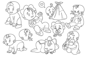 Baby black and white vector