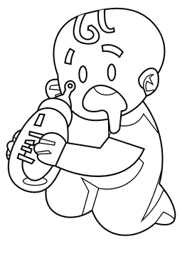 Baby bottle black and white clipart