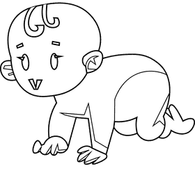 Baby fours black and white clipart