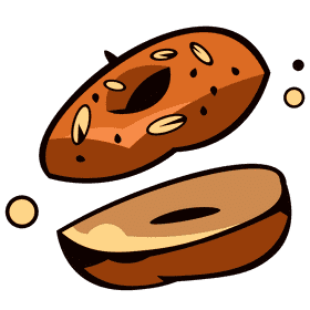 Bagel halves clipart