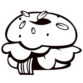 Bagel sandwich black and white clipart