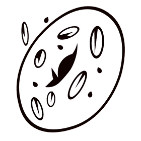 Bagel tilted black and white clipart