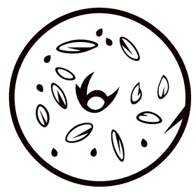 Bagel top view black and white clipart