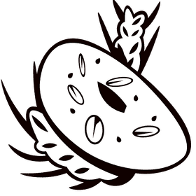 Bagel wheat black and white clipart