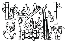 Bamboo black and white vector