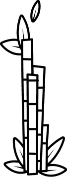 Bamboo long trio black and white clipart