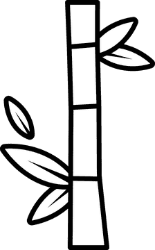 Bamboo black and white clipart
