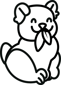 Bamboo panda black and white clipart