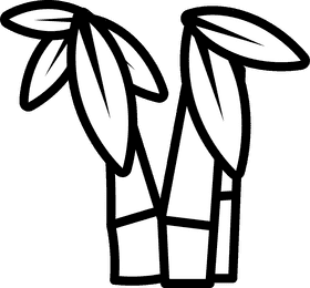 Bamboo trio black and white clipart