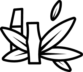 Bamboo two short black and white clipart