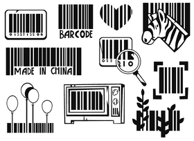 Barcode black and white vector