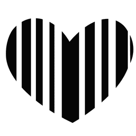 Barcode heart black and white clipart