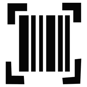 Barcode scanning black and white clipart