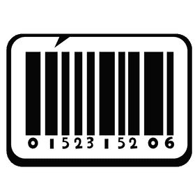 Barcode sticker black and white clipart
