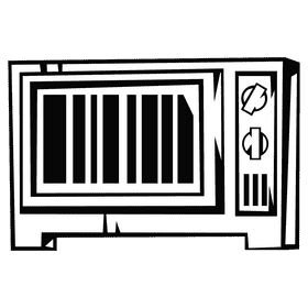 Barcode tv black and white clipart