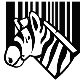 Barcode zebra black and white clipart