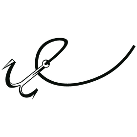 Bass fish anchor black and white clipart