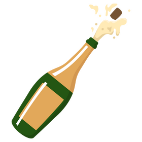 New Year champagne clipart