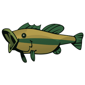 Bass fish side view clipart