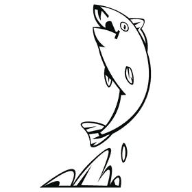 Bass fish water black and white clipart