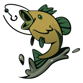 Bass fish water anchor clipart
