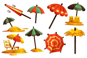 Beach umbrella vector