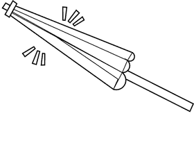 Beach umbrella closed black and white clipart