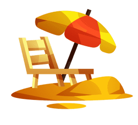Beach umbrella couch clipart