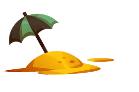 Beach umbrella falling clipart