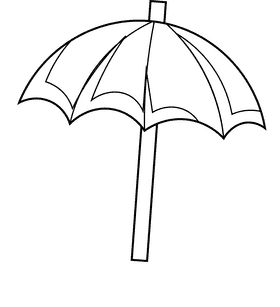 Beach umbrella umbrella black and white clipart
