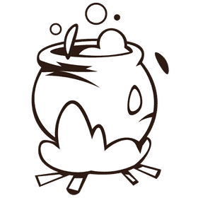 Boiling water fire black and white clipart