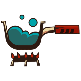 Boiling water inside clipart