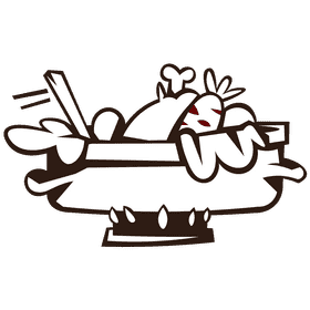 Boiling water soup black and white clipart