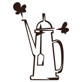 Boiling water tea bag black and white clipart