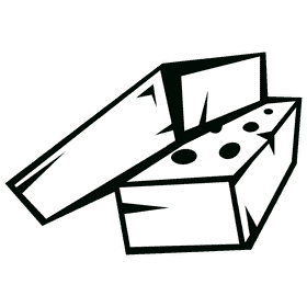 Brick wall couple black and white clipart