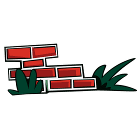 Brick wall grass clipart